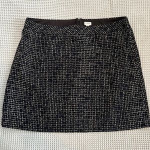 J.Crew Factory Black & Blue Tweed Mini Skirt